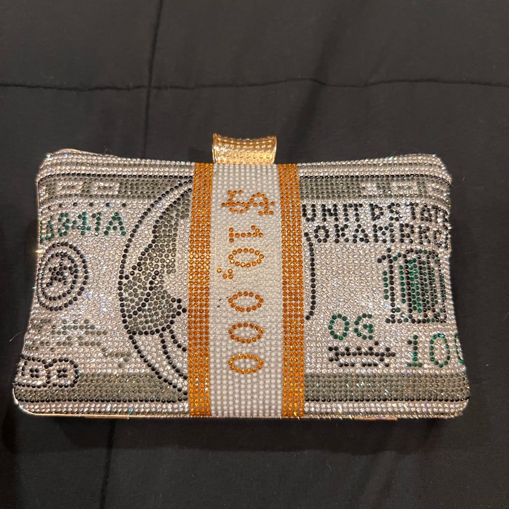 Rhinestone Money Clutch